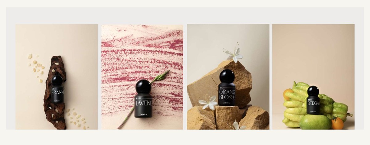 EarthGlow essential oil packaging development three